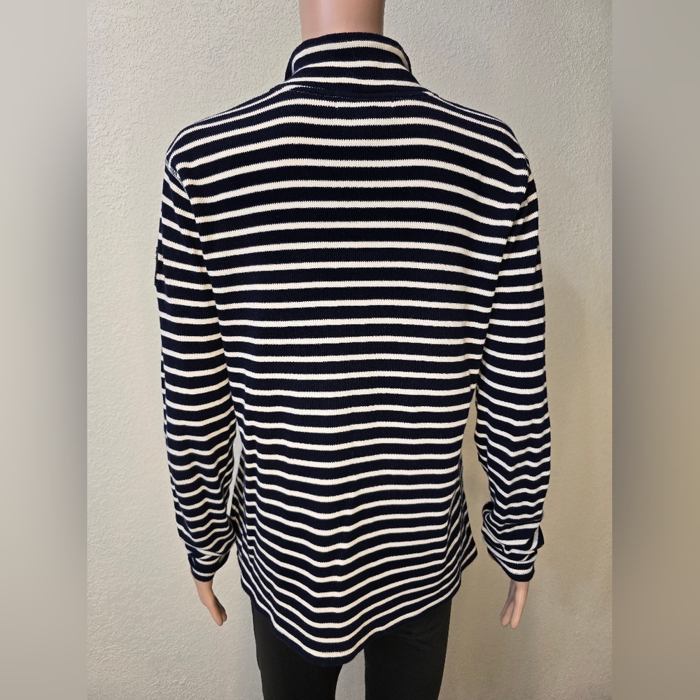 Ralph Lauren LRL Active Sweatshirt Top Womens XL Long Sleeve Striped 1/4 Zip - Picture 7 of 9